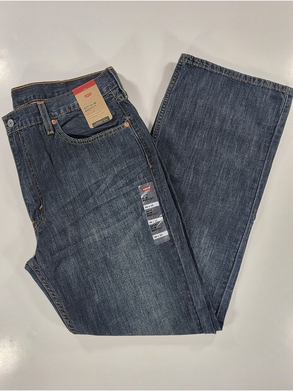 NEW Men's Levi's 527 Slim Bootcut Jeans 38x32 Blue Medium Wash 100% Cotton NWT - Picture 1 of 12